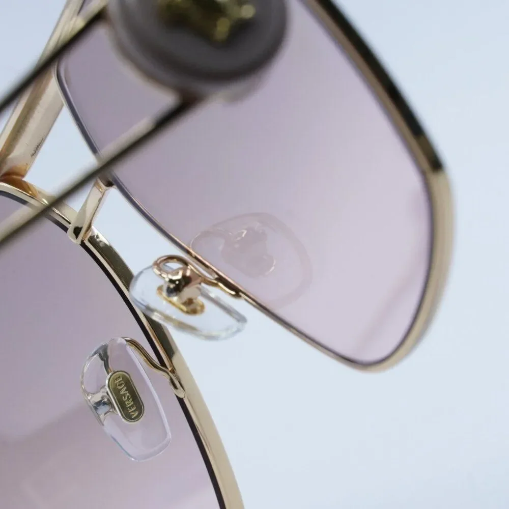Versace VE2269 10027E Sunglasses Gold Geometric Frame, Pink Mirror Lenses - Picture 13 of 14